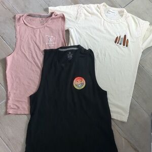 Lot of 3 surf tees and tanks